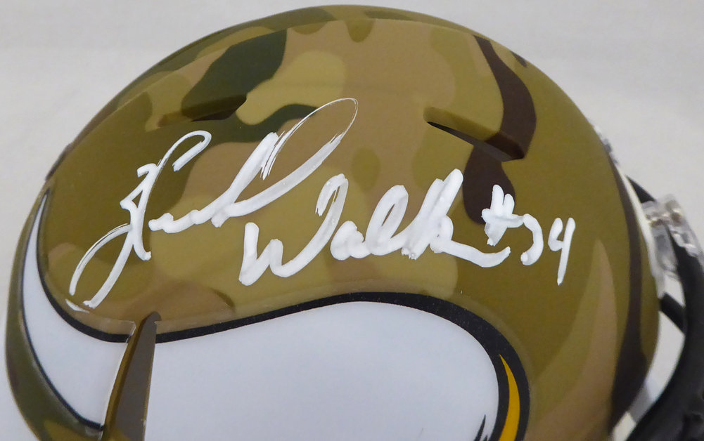 Herschel Walker Autographed Minnesota Vikings Camo Speed Mini Helmet Beckett Beckett Image a