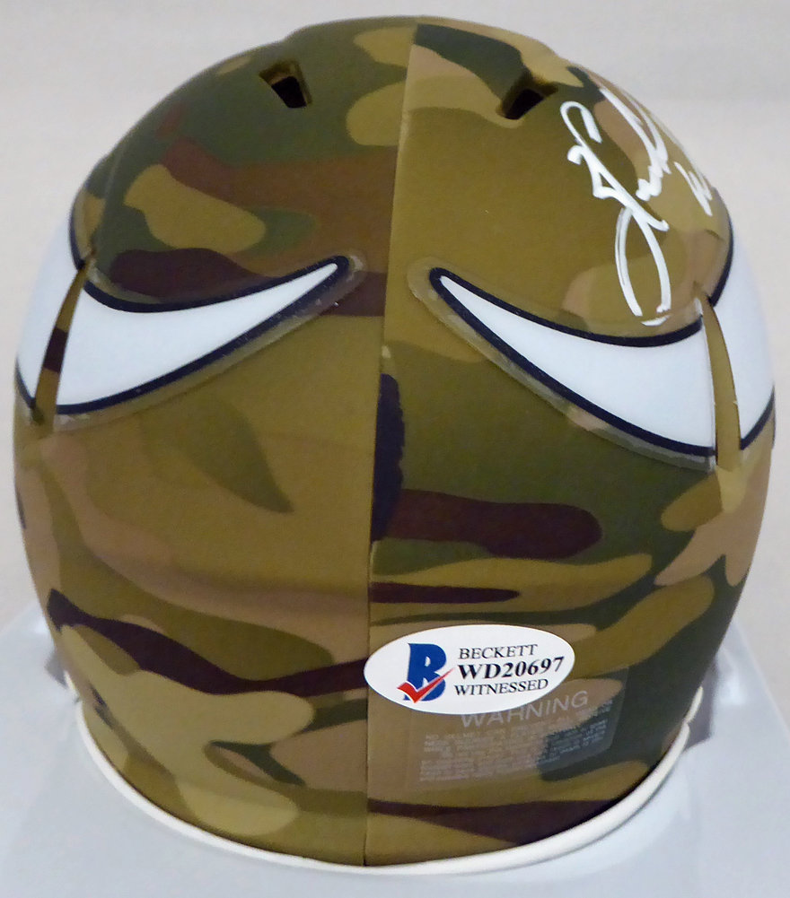 Herschel Walker Autographed Minnesota Vikings Camo Speed Mini Helmet Beckett Beckett Image a