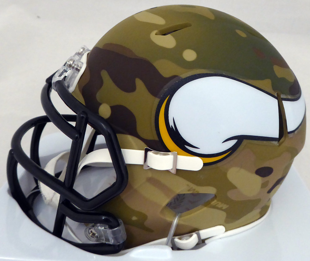 Herschel Walker Autographed Minnesota Vikings Camo Speed Mini Helmet Beckett Beckett Image a