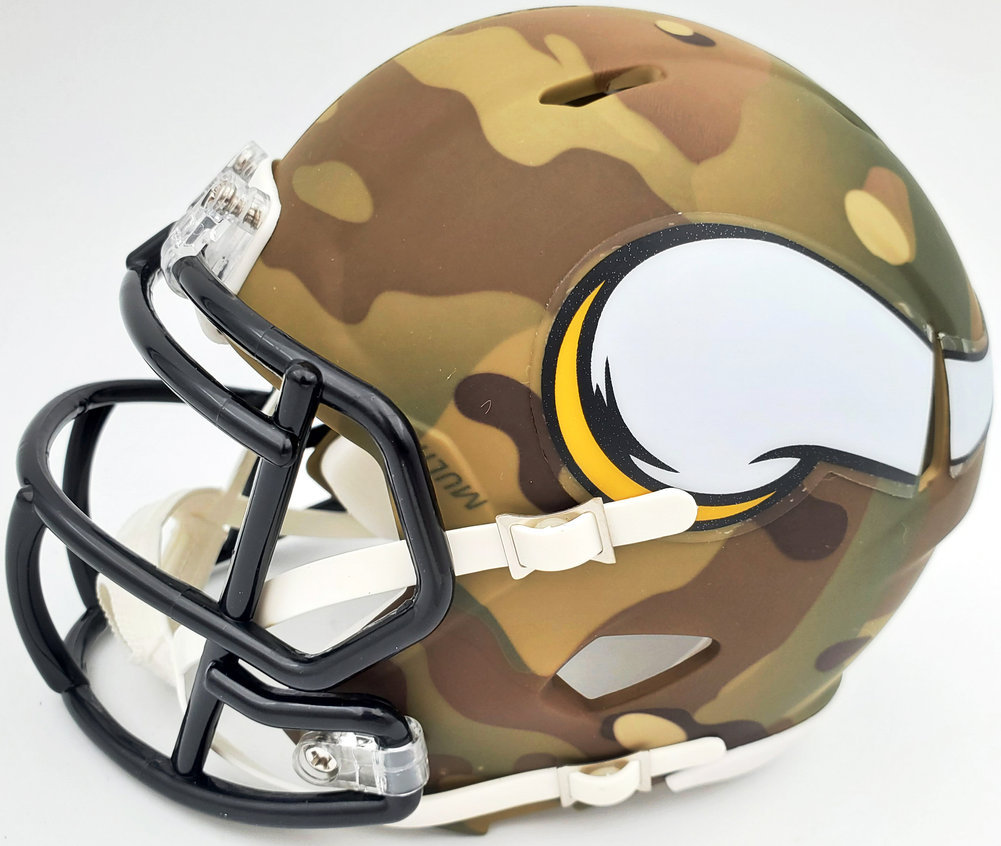 Herschel Walker Autographed Minnesota Vikings Camo Speed Mini Helmet Beckett Beckett Image a