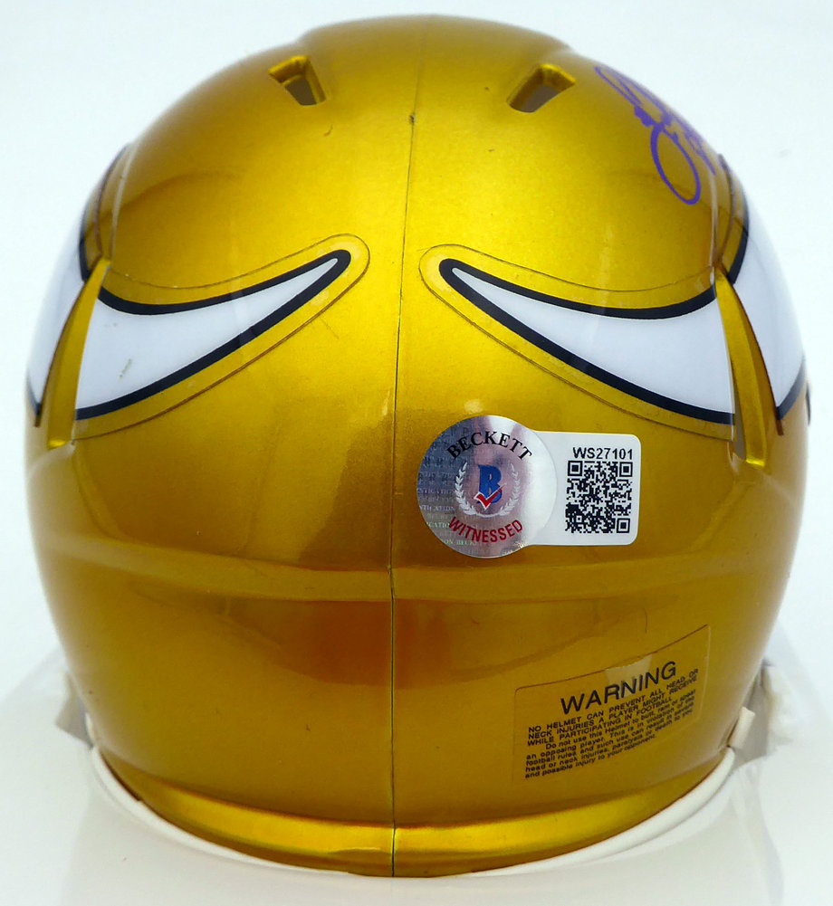 Herschel Walker Autographed Minnesota Vikings Yellow Flash Speed Mini Helmet Beckett Beckett Image a