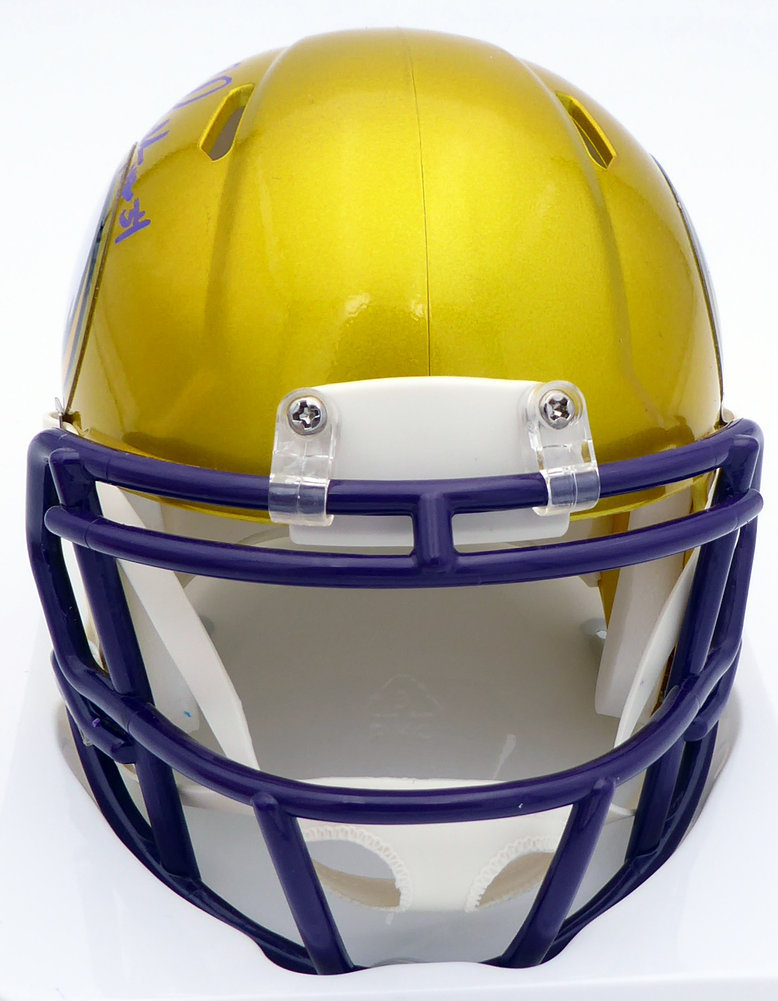Herschel Walker Autographed Minnesota Vikings Yellow Flash Speed Mini Helmet Beckett Beckett Image a