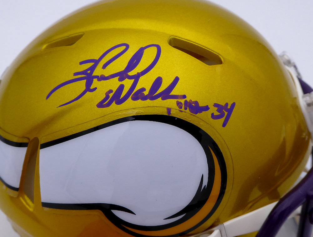 Herschel Walker Autographed Minnesota Vikings Yellow Flash Speed Mini Helmet Beckett Beckett Image a