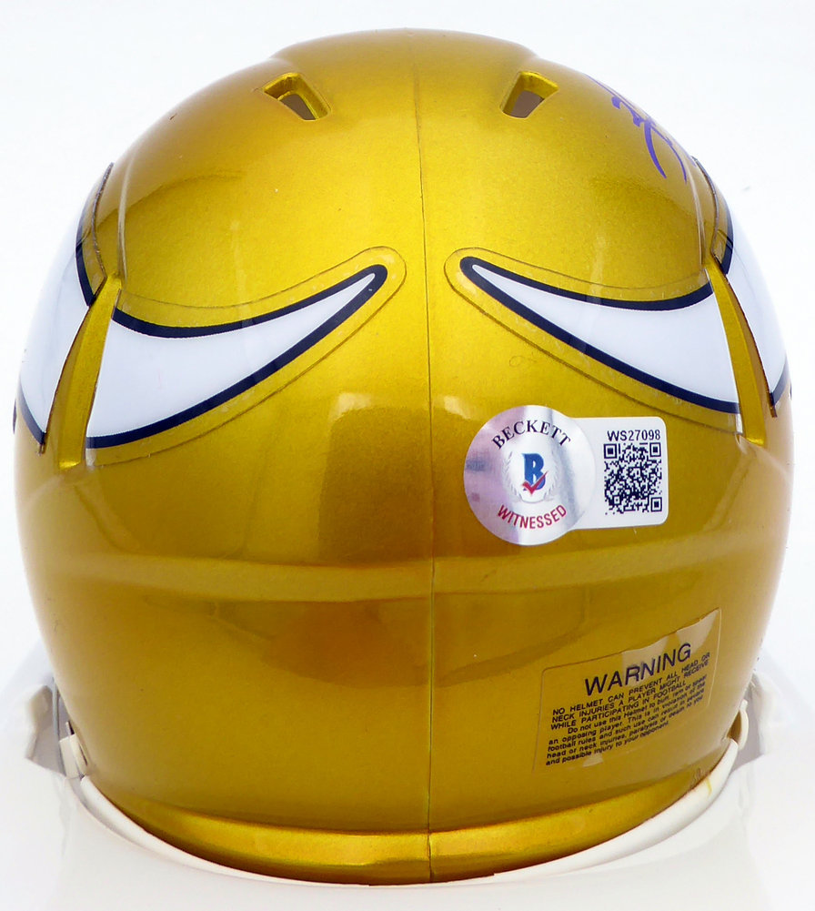 Herschel Walker Autographed Minnesota Vikings Yellow Flash Speed Mini Helmet Beckett Beckett Image a