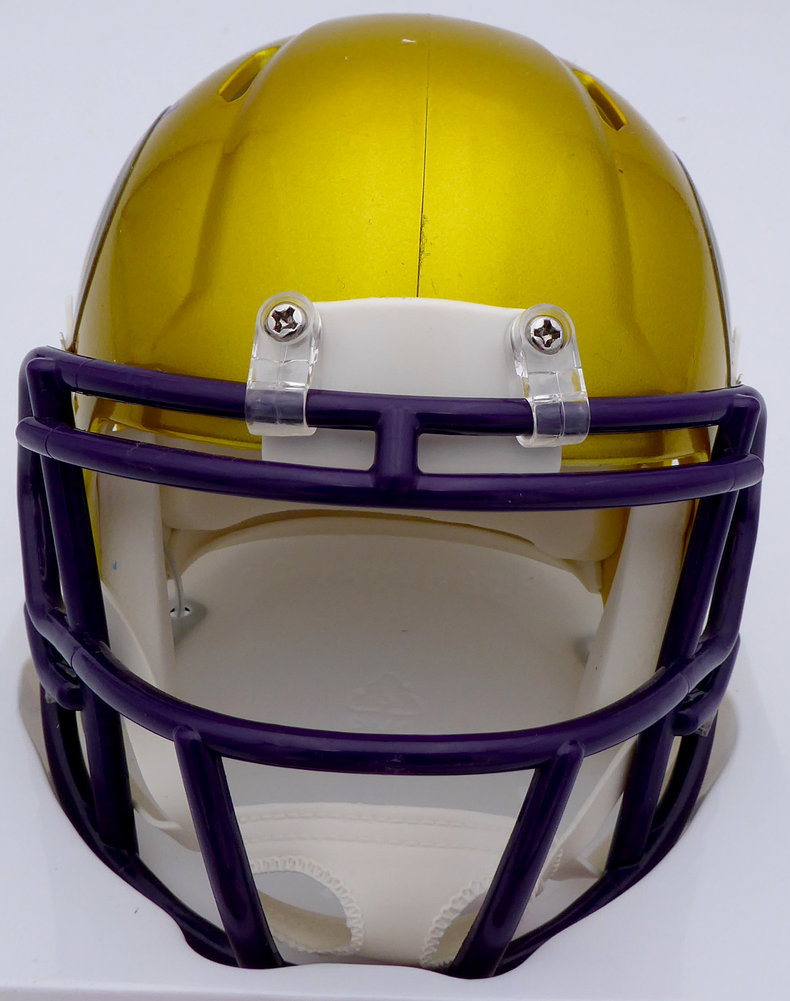 Herschel Walker Autographed Minnesota Vikings Yellow Flash Speed Mini Helmet Beckett Beckett Image a
