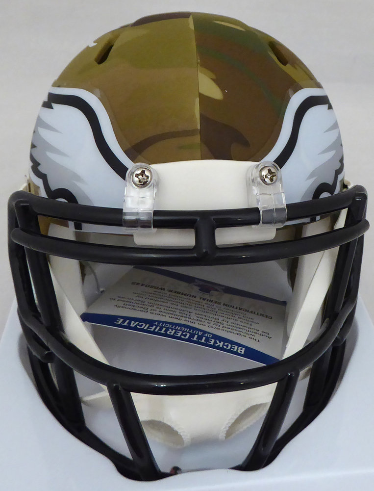 Herschel Walker Autographed Philadelphia Eagles Camo Speed Mini Helmet Beckett Beckett Image a