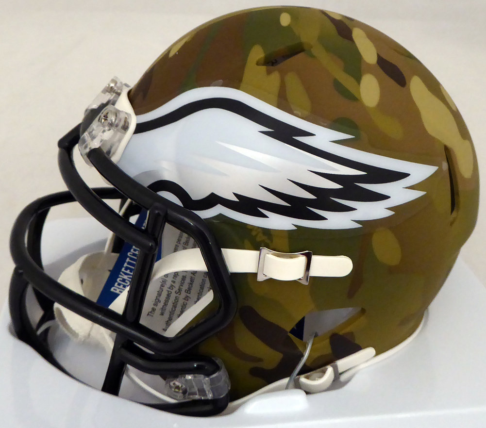 Herschel Walker Autographed Philadelphia Eagles Camo Speed Mini Helmet Beckett Beckett Image a