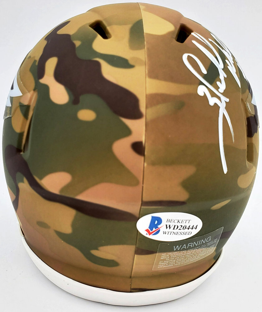 Herschel Walker Autographed Philadelphia Eagles Camo Speed Mini Helmet Beckett Beckett Image a