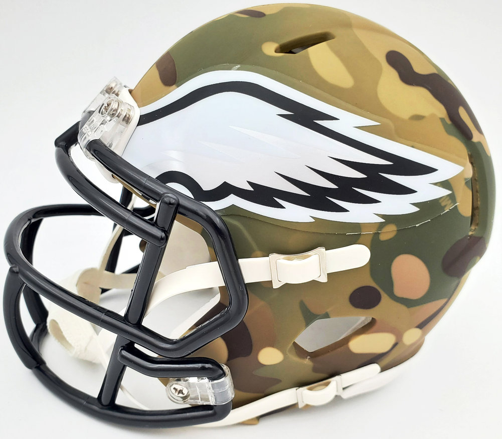 Herschel Walker Autographed Philadelphia Eagles Camo Speed Mini Helmet Beckett Beckett Image a