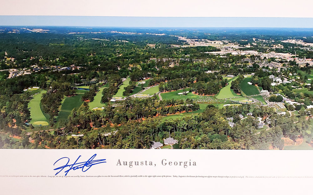 Hideki Matsuyama Autographed 13.5X40 Panoramic Photo Beckett Beckett Qr #197206 Image a