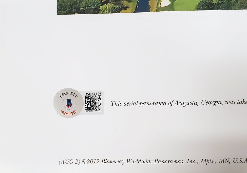Hideki Matsuyama Autographed 13.5X40 Panoramic Photo Beckett Beckett Qr #197206 Image a