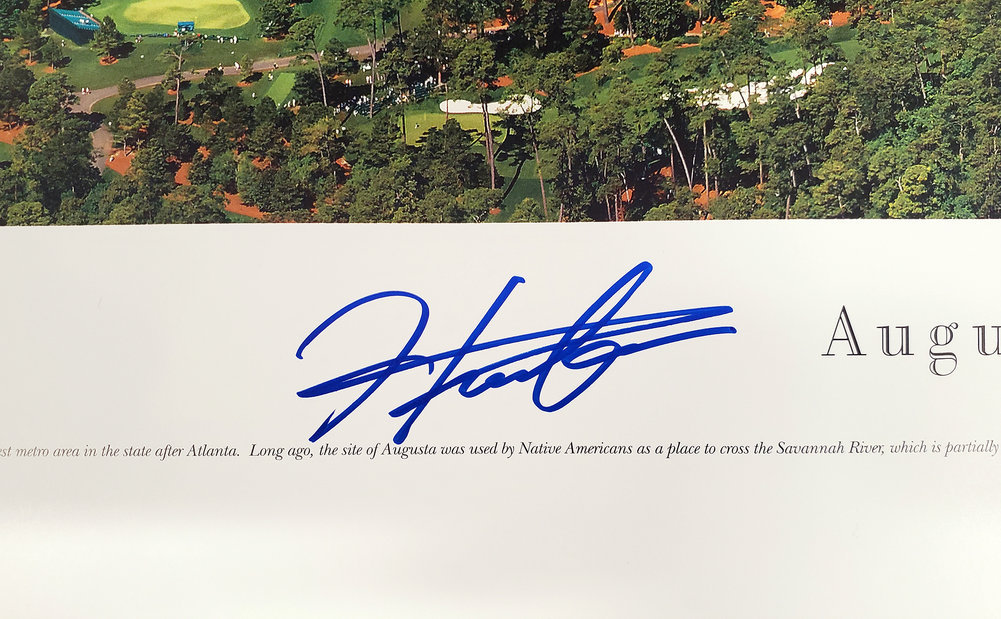 Hideki Matsuyama Autographed Signed Framed 12X36 Panoramic Photo Augusta 2021 Masters Beckett Beckett Image a
