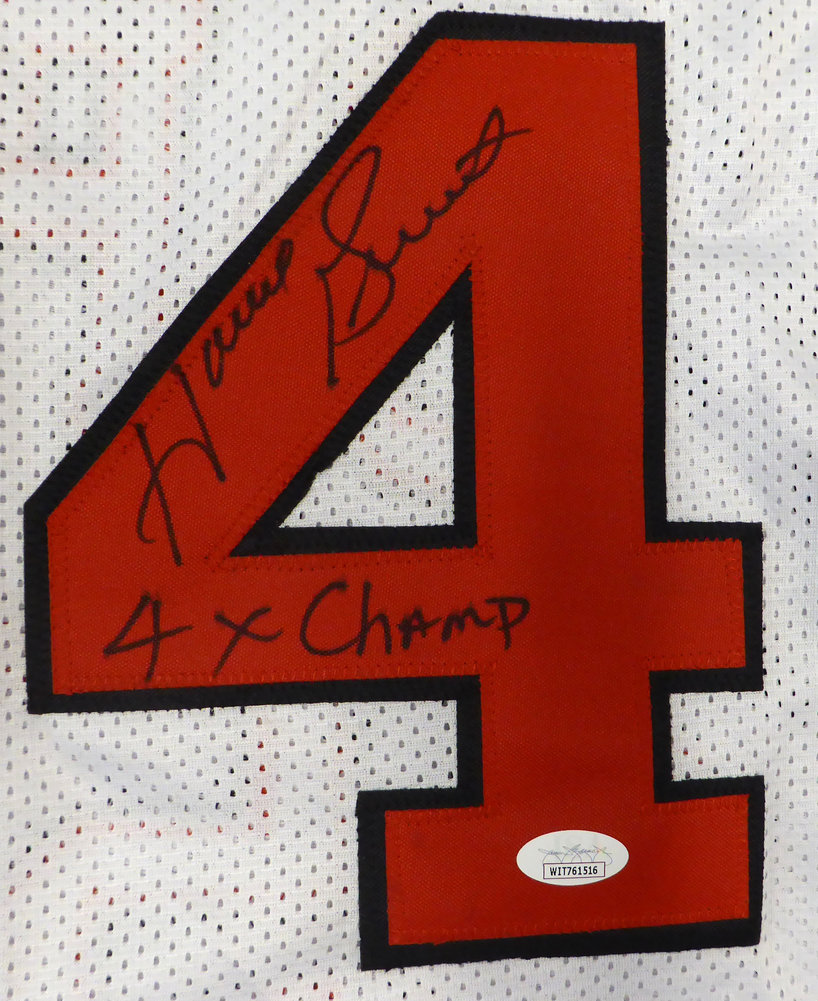 Chicago Bulls Horace Grant Autographed White Jersey "4X Champ" JSA Image a