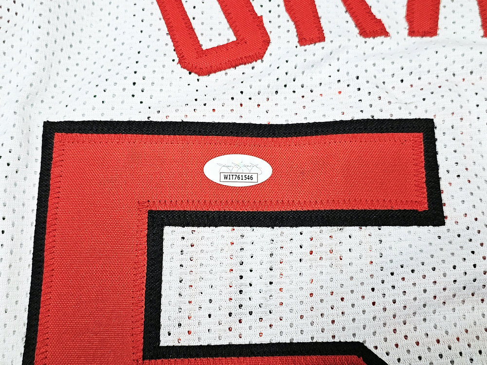 Chicago Bulls Horace Grant Autographed White Jersey "4X Champs" JSA Image a