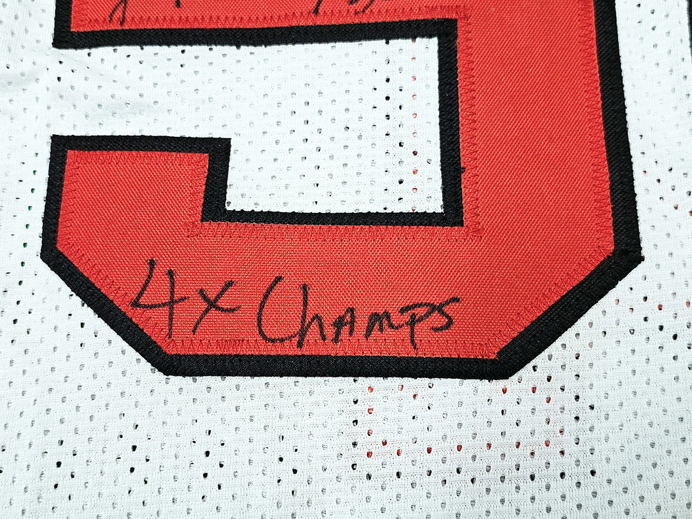 Chicago Bulls Horace Grant Autographed White Jersey "4X Champs" JSA Image a