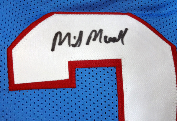 Houston Oilers Mike Munchak Autographed Blue Jersey "HOF 2001" PSA/DNA Image a