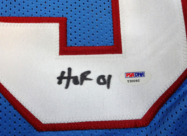 Houston Oilers Mike Munchak Autographed Blue Jersey "HOF 2001" PSA/DNA Image a