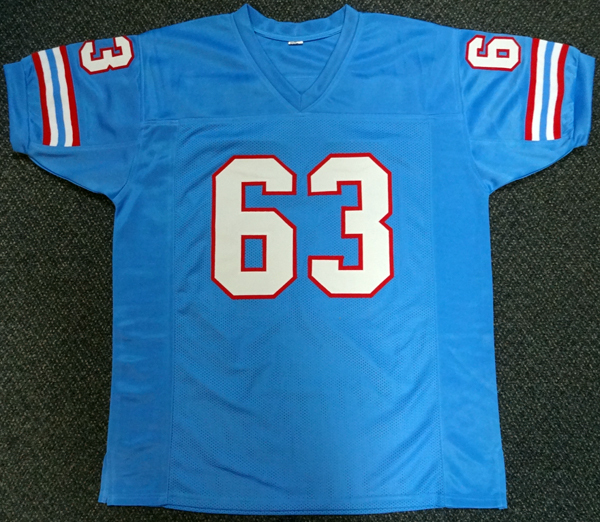 Houston Oilers Mike Munchak Autographed Blue Jersey "HOF 2001" PSA/DNA Image a
