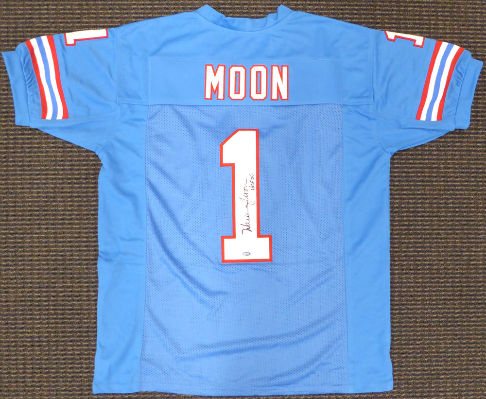 Houston Oilers Warren Moon Autographed Signed Blue Jersey HOF 06 Certified Authentic
