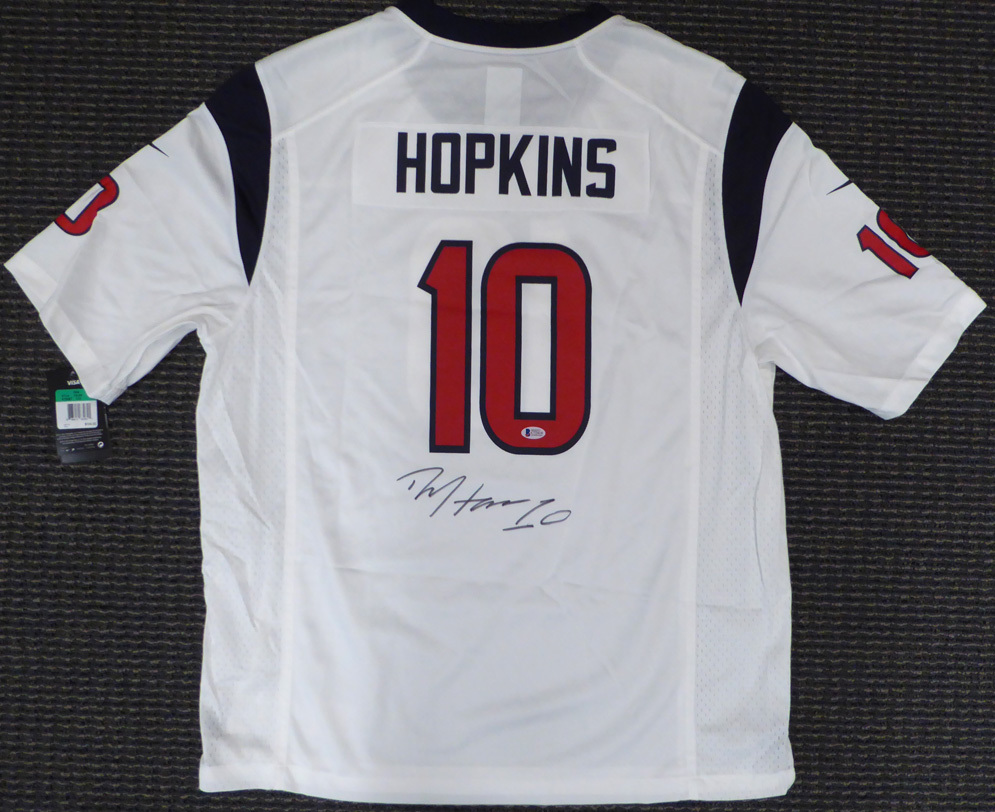 Deandre Hopkins Autographed Signed Houston Texans Blue Nike Jersey Size Xl Beckett Beckett #129161 Image a