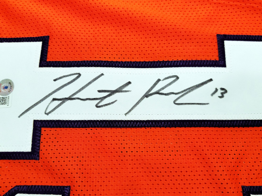 Clemson Tigers Hunter Renfrow Autographed Orange Jersey Beckett Beckett Qr #205669 Image a
