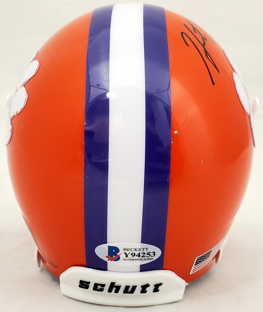 Hunter Renfrow Autographed Clemson Tigers Orange Schutt Mini Helmet Beckett Beckett Image a