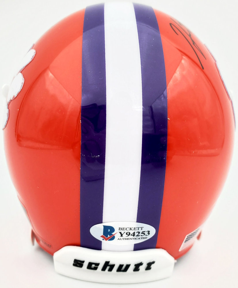 Hunter Renfrow Autographed Clemson Tigers Orange Schutt Mini Helmet Beckett Beckett Image a