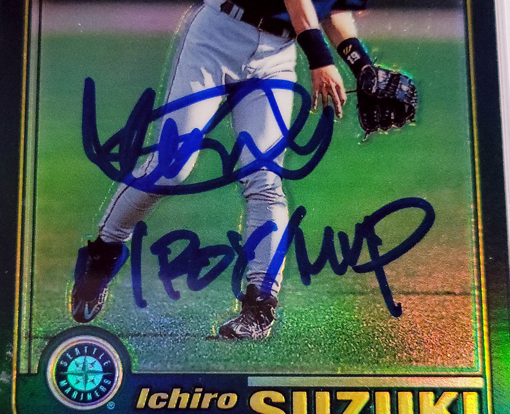 Ichiro Autographed Signed 2001 Topps Chrome Traded Retrofractor Rookie Card #T266 Seattle Mariners PSA Auto Grade Gem Mint 10 01 Roy MVP PSA/DNA Image a