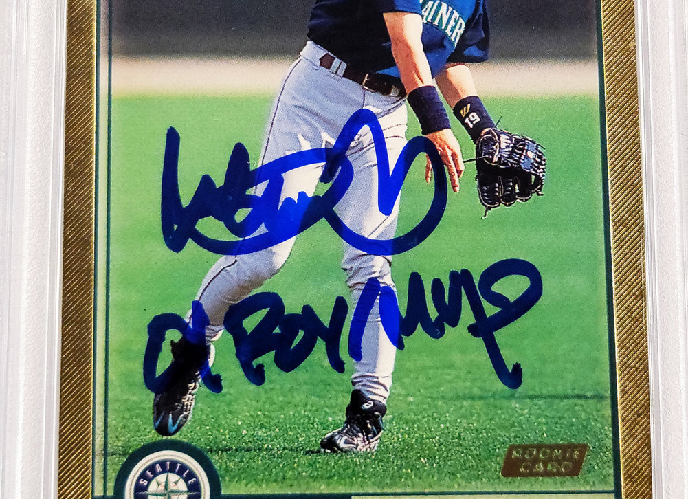 Ichiro Autographed Signed 2001 Topps Gold Rookie Card #726 Seattle Mariners PSA Auto Grade Gem Mint 10 01 Roy/MVP Highest Graded PSA/DNA Image a