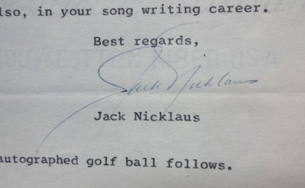 Jack Nicklaus Autographed Signed Letter 1967 Vintage Signature PSA/DNA Image a