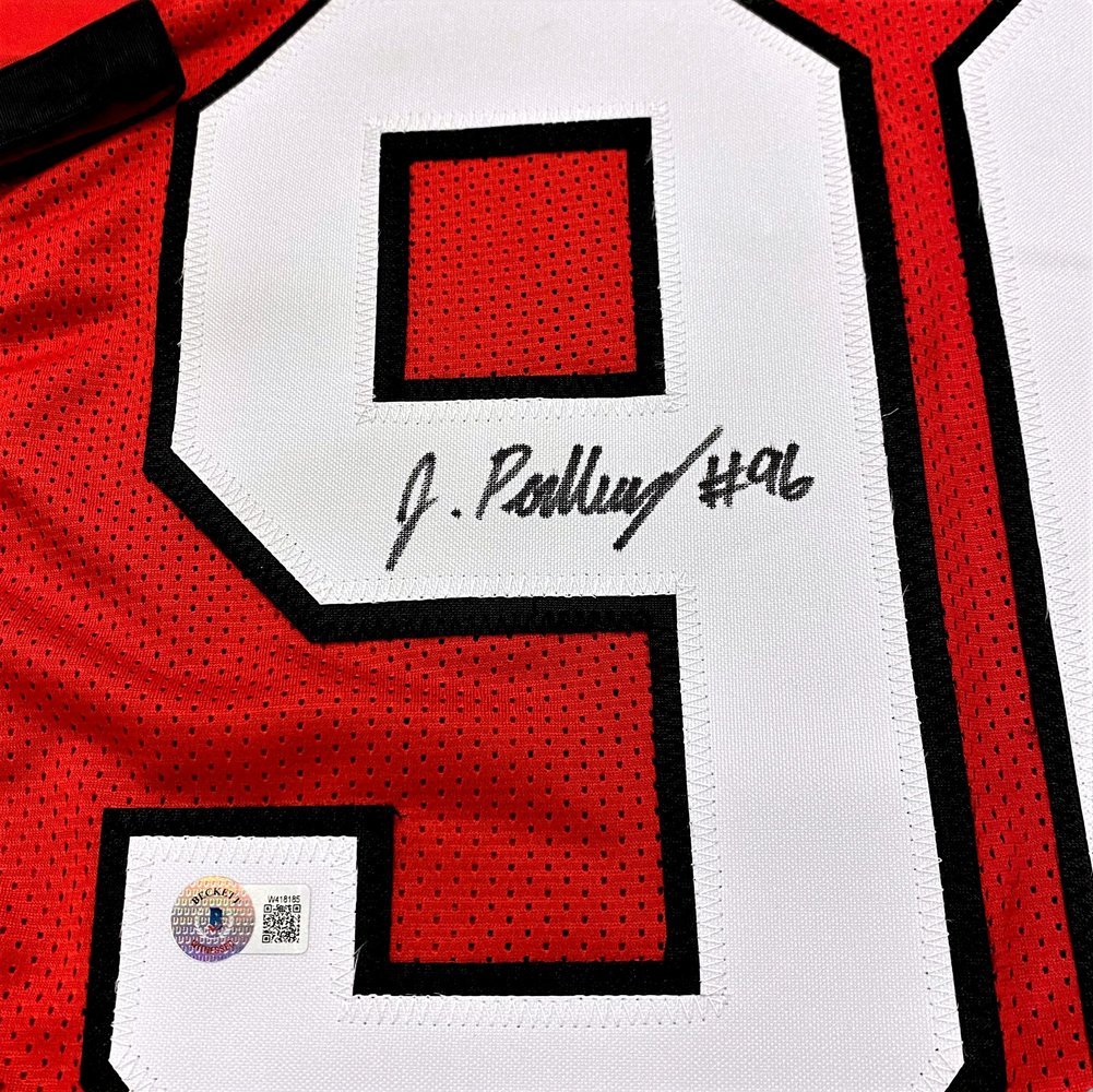 Jack Podlesny Autographed Georgia Bulldogs Custom Red #96 Jersey - Beckett Authentic Image a