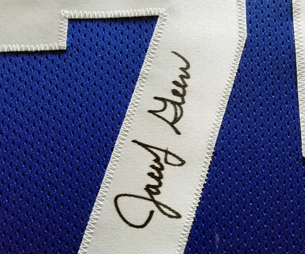 Seattle Seahawks Jacob Green Autographed Framed Blue Jersey Mcs Holo #200921 Image a