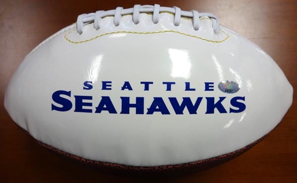Jacob Green Autographed White Logo Football Seattle Seahawks Mcs Holo #82241 Image a