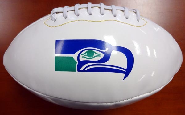 Jacob Green Autographed White Logo Football Seattle Seahawks Mcs Holo #82241 Image a