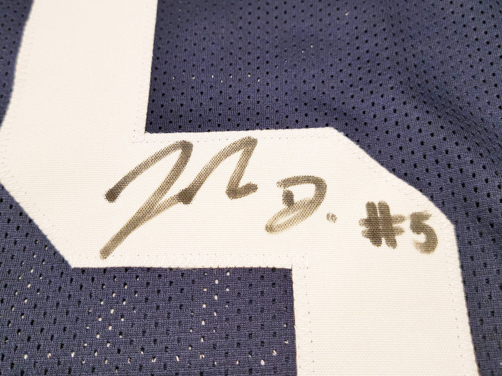 Penn State Nittany Lions Jahan Dotson Autographed Blue Jersey Beckett Beckett Image a