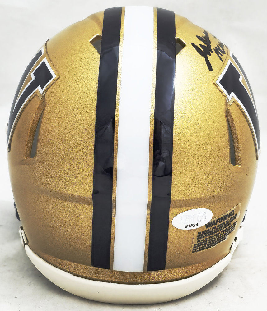 Jalen Mcmillan Autographed Washington Huskies Gold Speed Mini Helmet Mcs Holo #222064 Image a