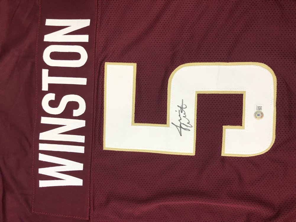 Jameis Winston Autographed Signed Florida State Seminoles Custom #5 Garnet Jersey-Beckett QR Image a