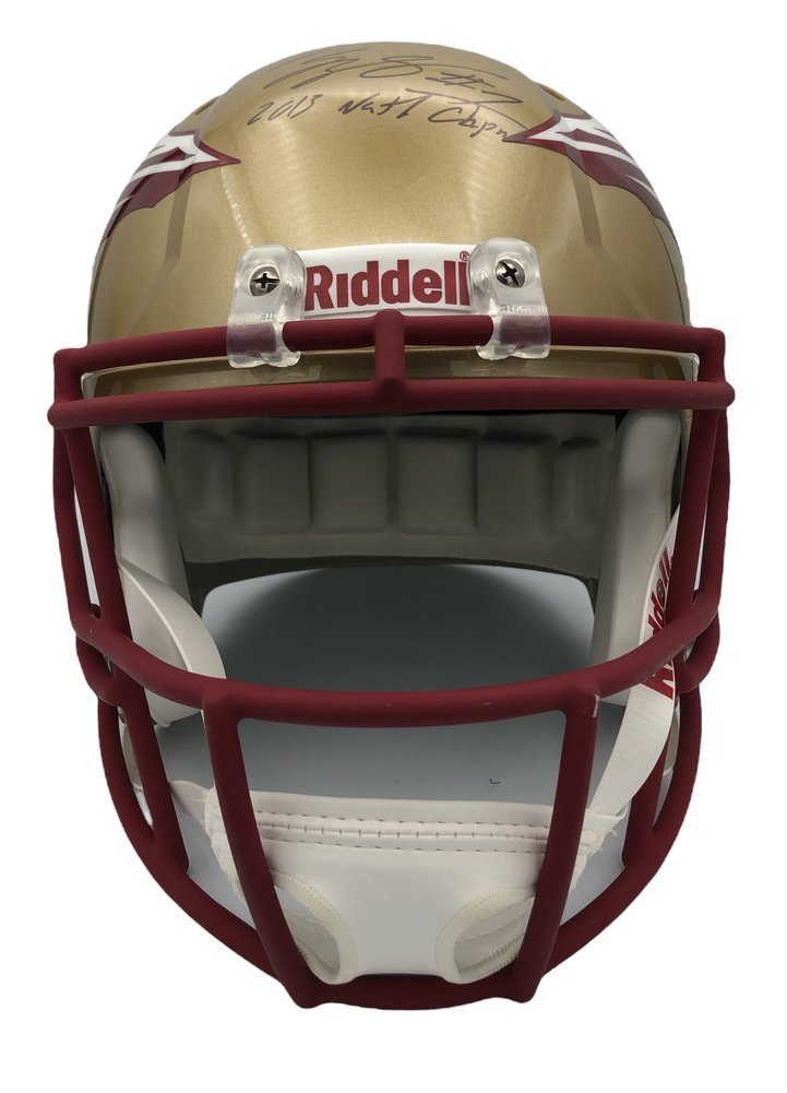 Jameis Winston, Kelvin Benjamin, Jimbo Fisher Autographed Signed Florida State Semioles 2013 National Champs Riddell Speed Full Size Replica Helmet with 2013 Natl Champs Inscription - JSA & PSA/DNA Authentic Image a