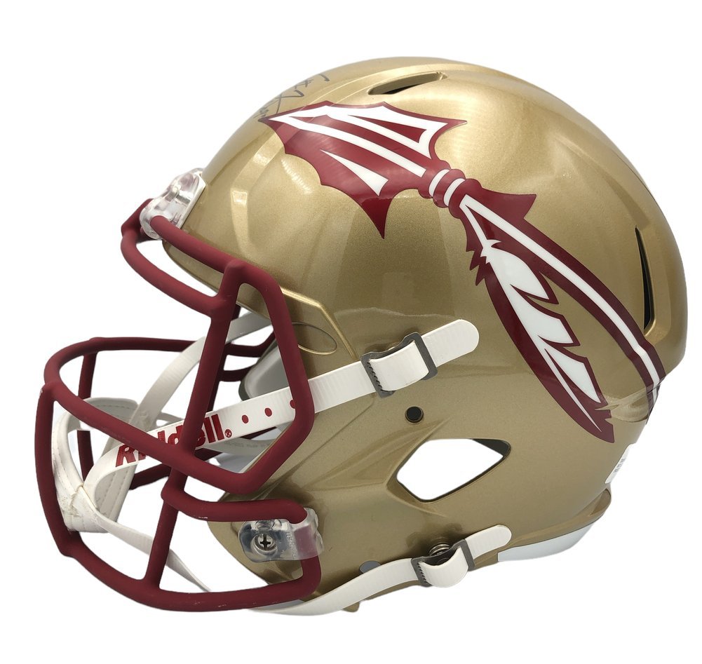 Jameis Winston, Kelvin Benjamin, Jimbo Fisher Autographed Signed Florida State Semioles 2013 National Champs Riddell Speed Full Size Replica Helmet with 2013 Natl Champs Inscription - JSA & PSA/DNA Authentic Image a