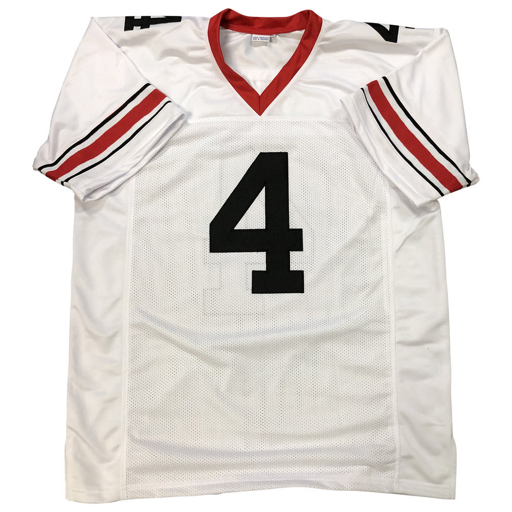 James Cook III Autographed Signed Georgia Bulldogs Custom White #4 Jersey - Beckett QR Authentic Image a