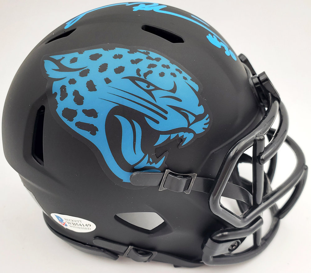 James Robinson Autographed Signed Jacksonville Jaguars Eclipse Black Speed Mini Helmet Beckett Beckett Image a