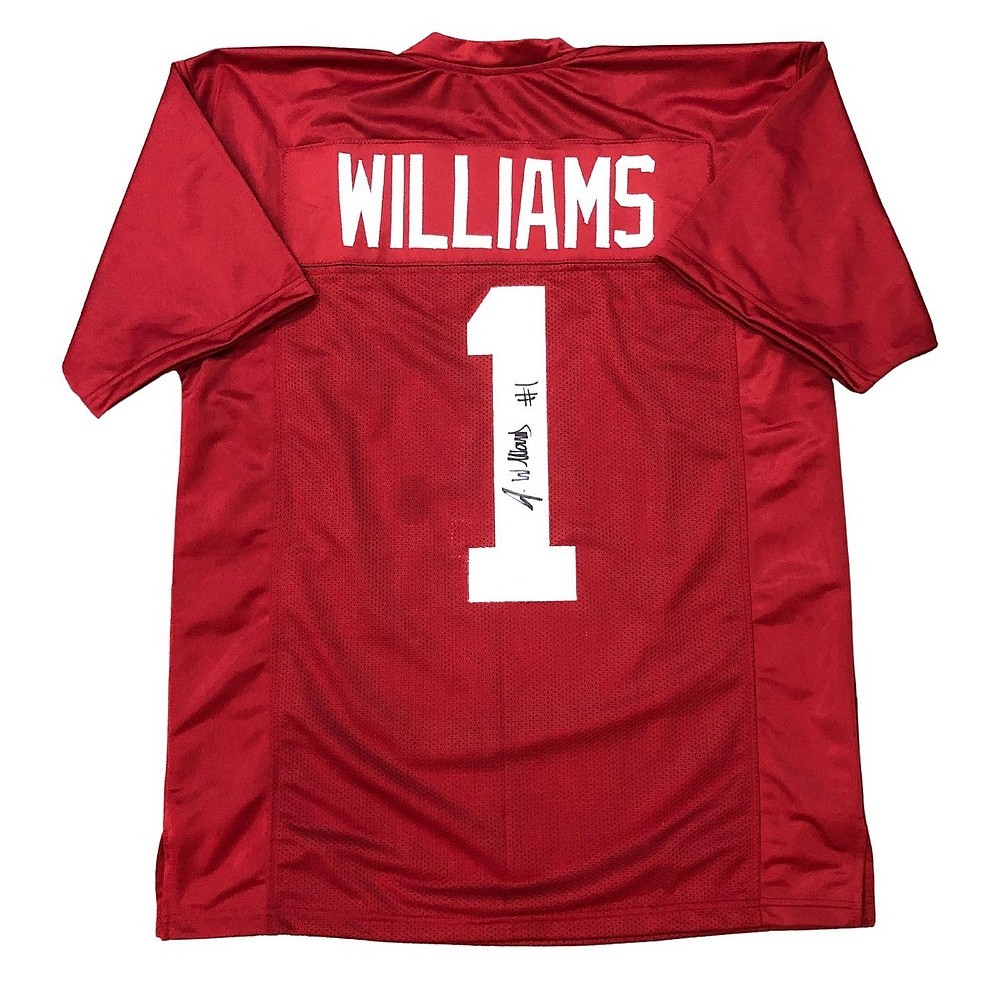 Jameson Williams Signed Alabama Crimson Tide Custom #1 Crimson Jersey - JSA Image a