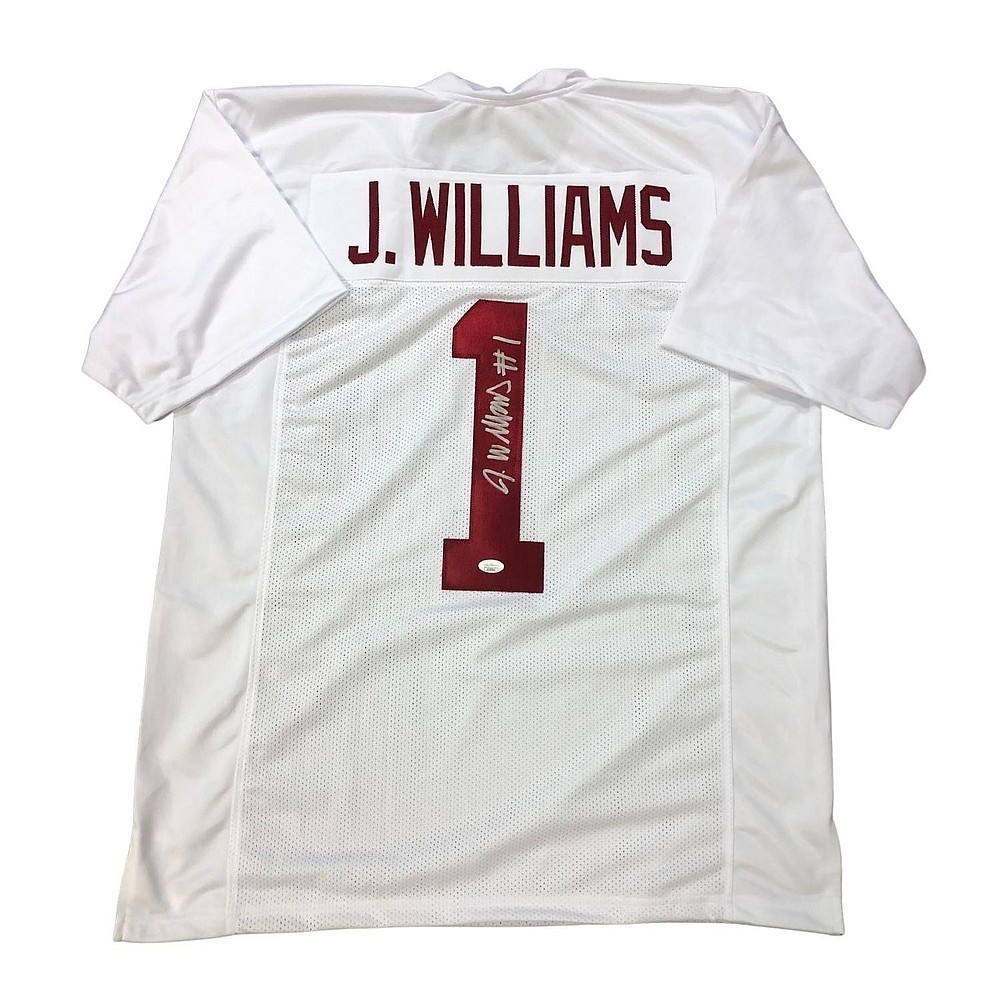 Jameson Williams Signed Alabama Crimson Tide Custom #1 White Jersey - JSA Image a