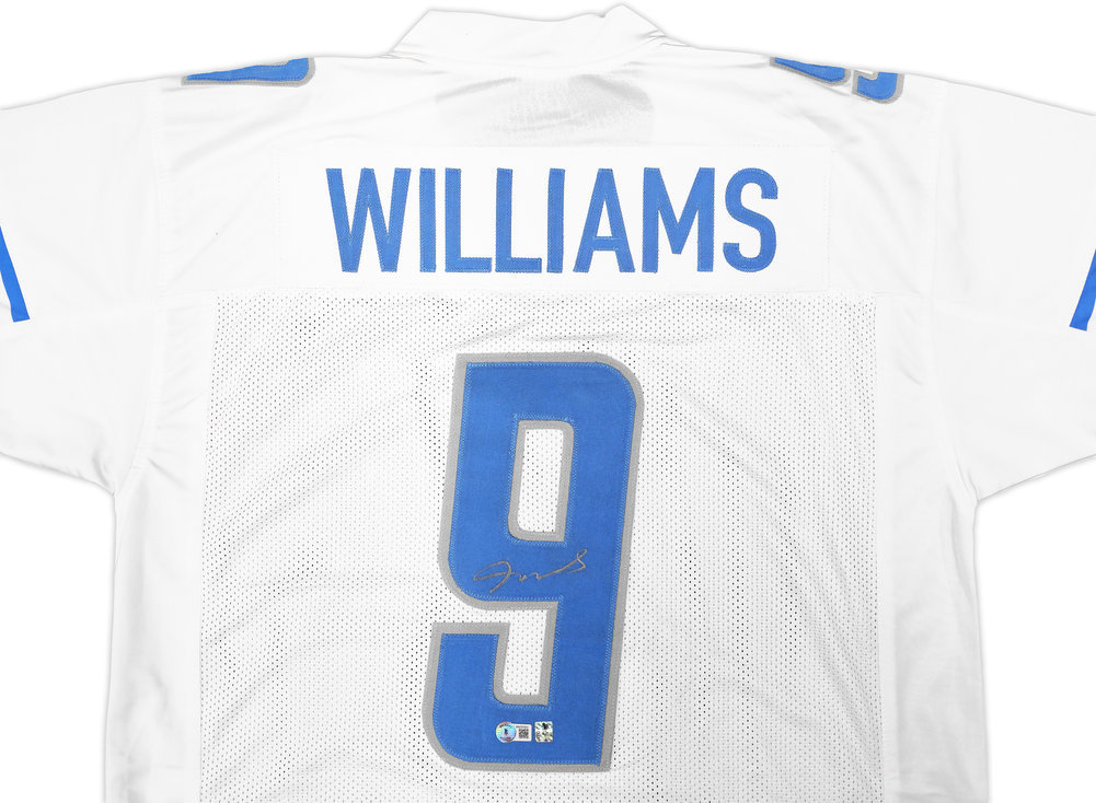 Detroit Lions Jameson Williams Autographed White Jersey Beckett Beckett Witness #222791 Image a