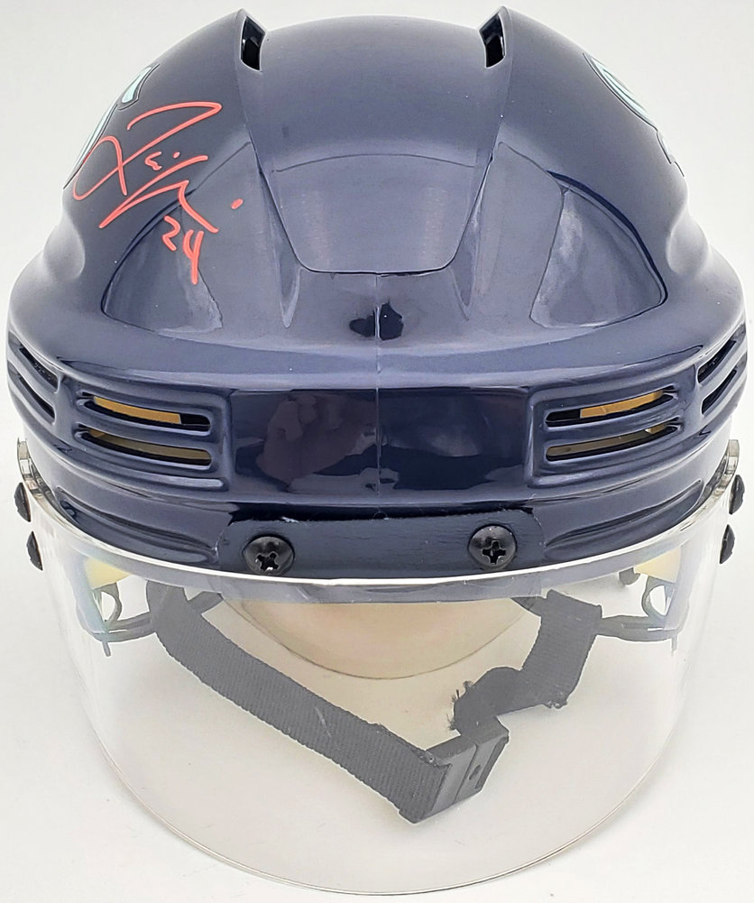 Jamie Oleksiak Autographed Seattle Kraken Blue Mini Helmet Fanatics Holo #200298 Image a