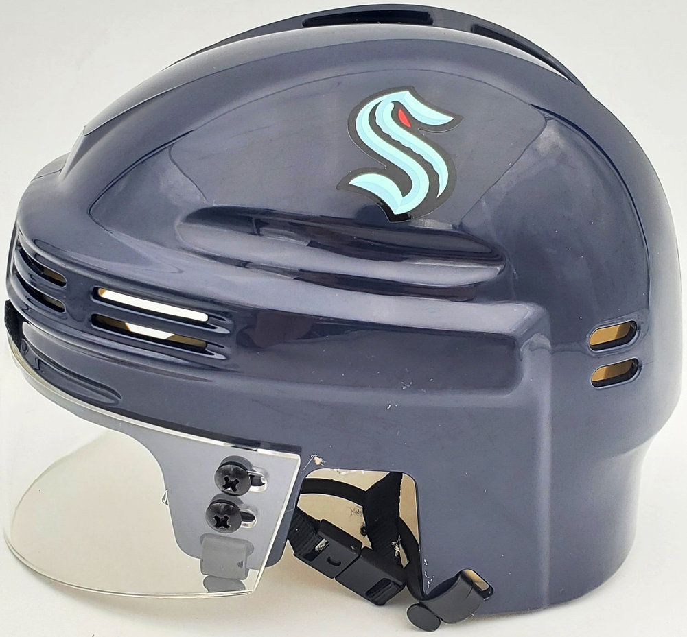 Jared Mccann Autographed Seattle Kraken Blue Mini Helmet Fanatics Holo #200303 Image a
