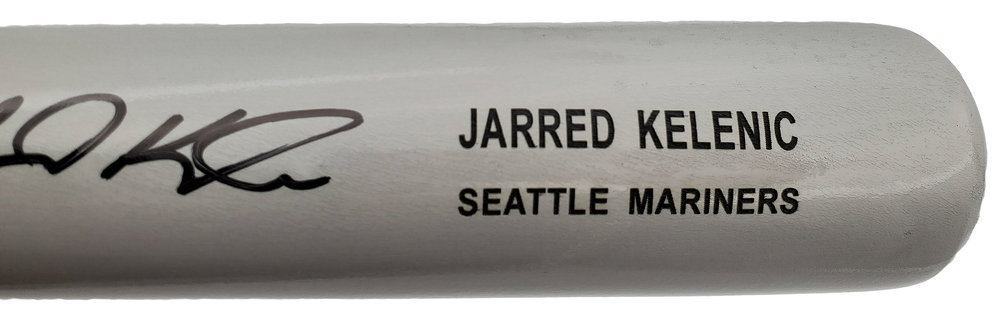 Jarred Kelenic Autographed Gray Rawlings Game Model Bat Seattle Mariners Beckett Beckett Image a