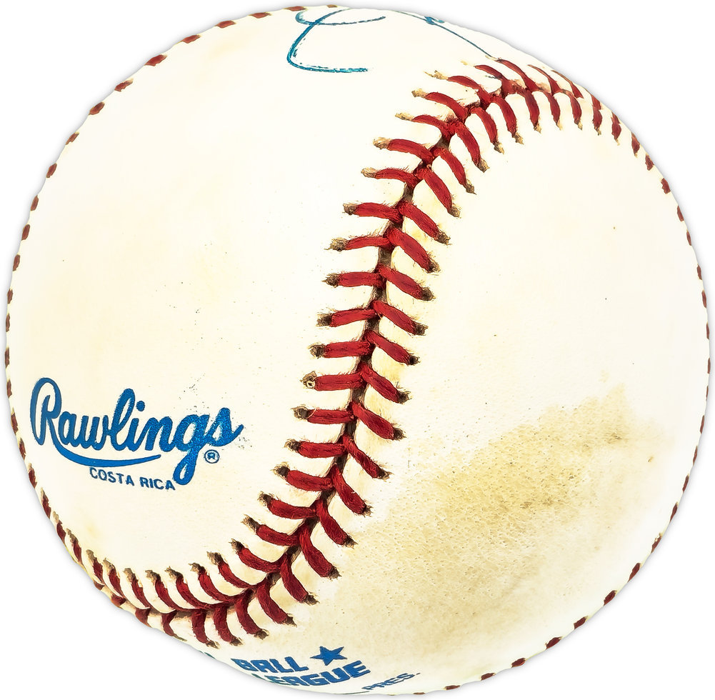 Jim Olander Autographed Official Al Baseball Milwaukee Brewers #229643 Image a