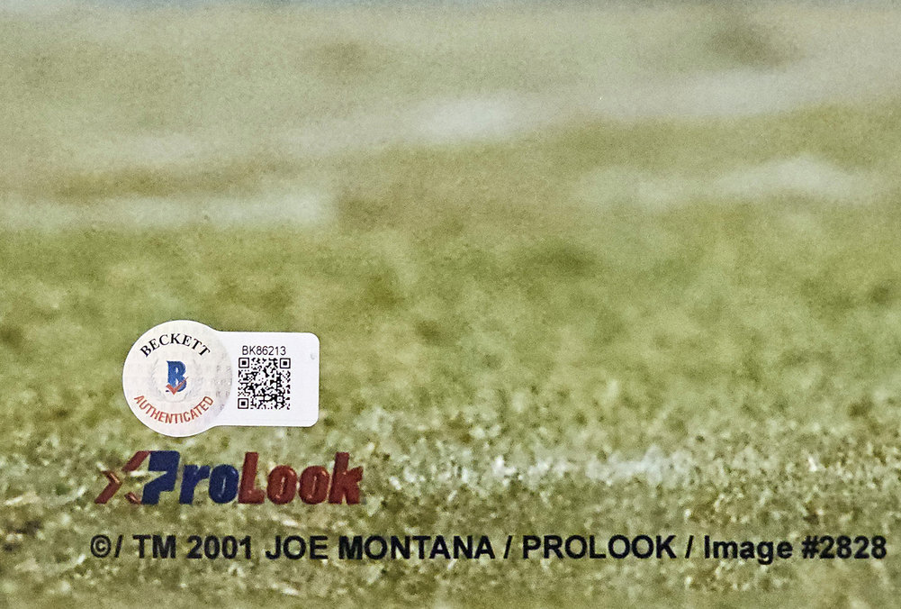 Joe Montana Autographed 16X20 Photo San Francisco 49Ers Beckett Beckett Qr #221162 Image a