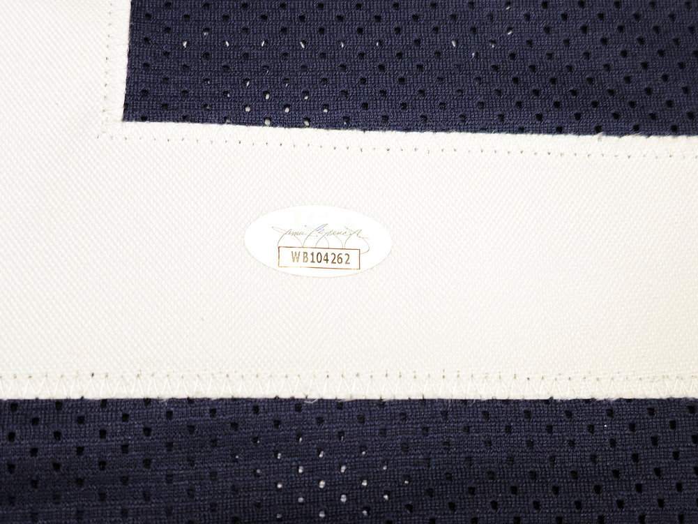Penn State Nittany Lions John Cappelletti Autographed Blue Jersey "73 Heisman" JSA Image a